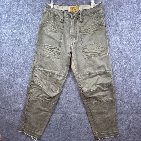 Vintage Trailer Jeans 30 Tan Grunge Skater Articulated Knee Biker Flap Pocket - Picture 1 of 10